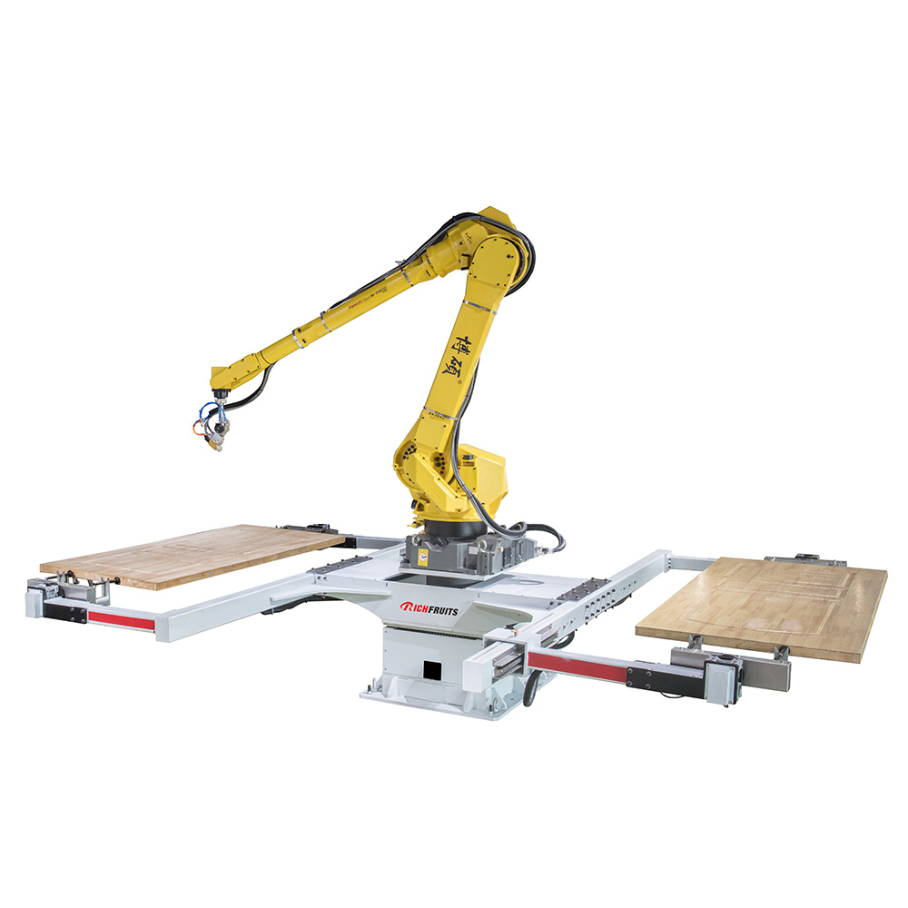 1、Rotary station robot spraying machine