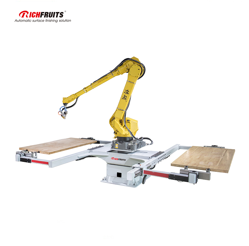 Rotary station robot spraying machine